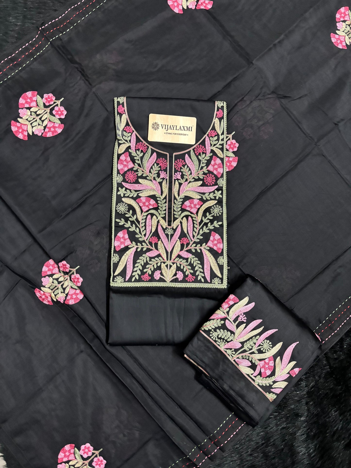 Bani Cotton Unstitched Suit set with thread work