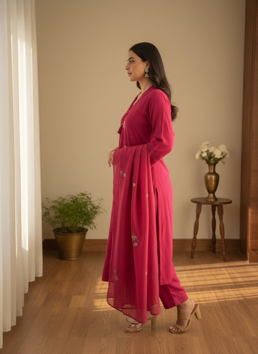 Premium Cotton kurta set for women with dupatta