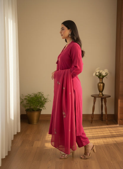 Premium Cotton kurta set for women with dupatta