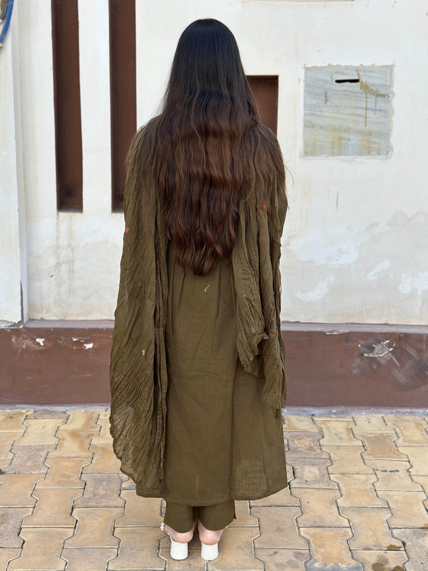 Thread Work Cotton Suit For Women - Vijay Laxmi