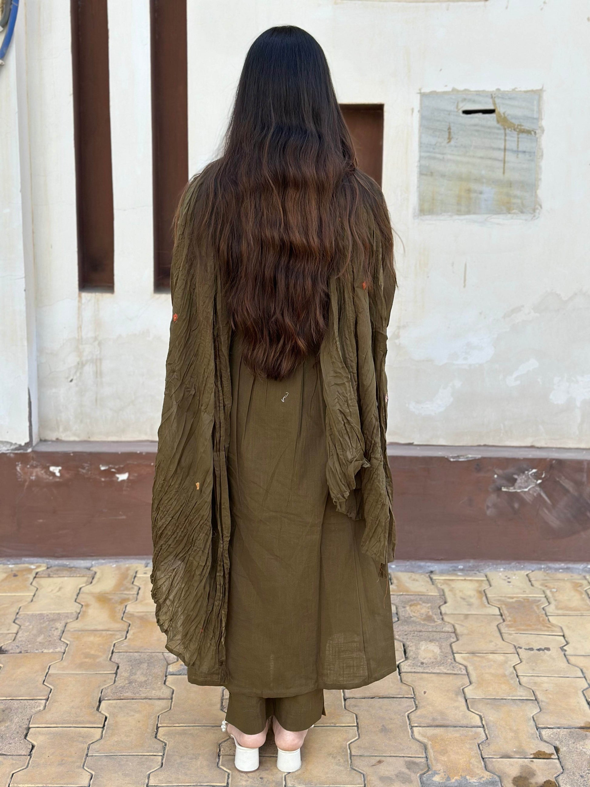 Thread Work Cotton Suit For Women - Vijay Laxmi