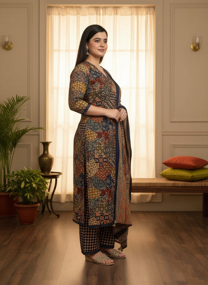 Cotton kurta set for women with dupatta