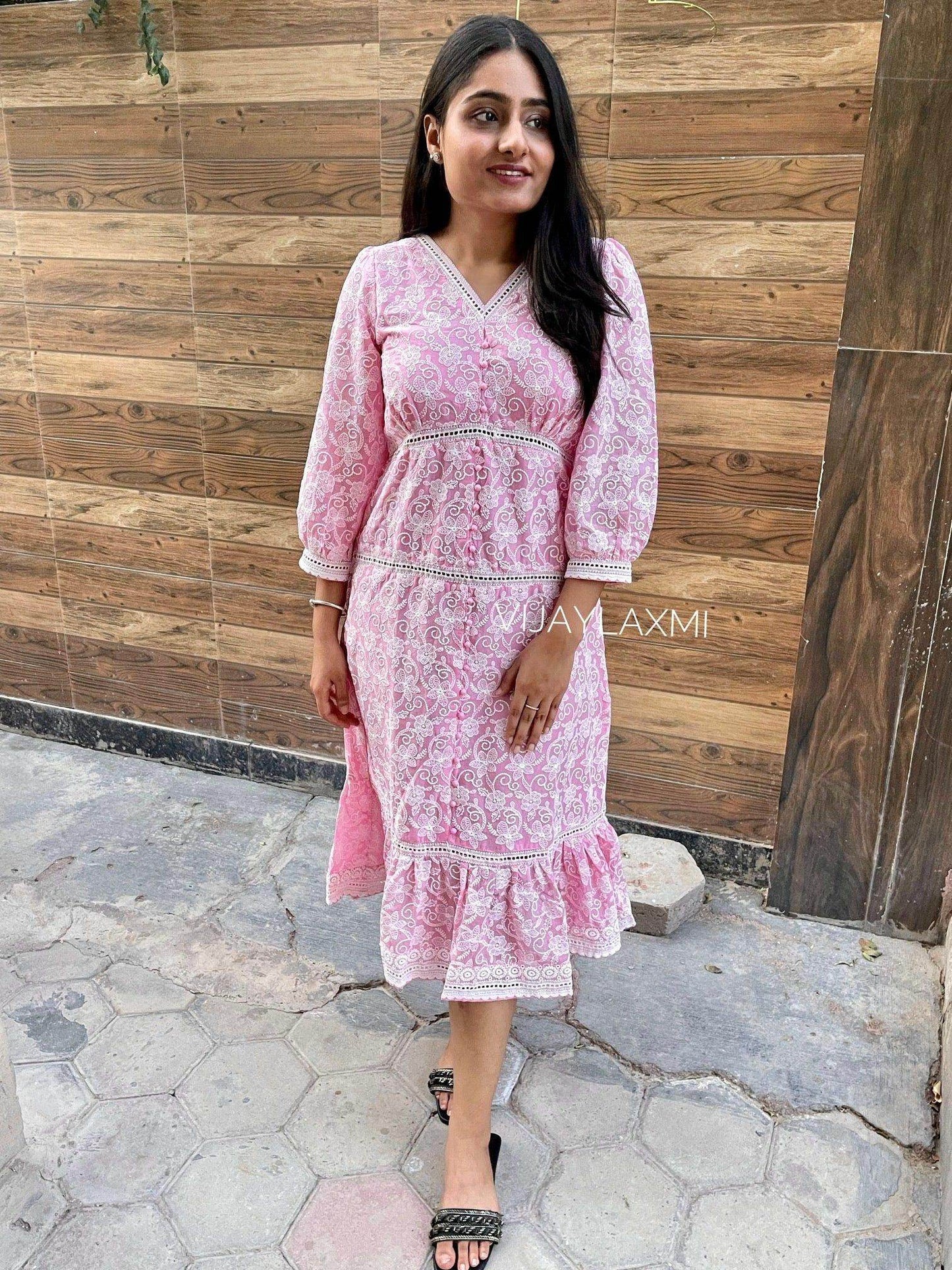 CHICKEN COTTON DRESS - Vijay Laxmi