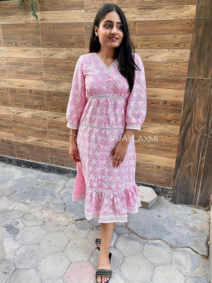 CHICKEN COTTON DRESS - Vijay Laxmi
