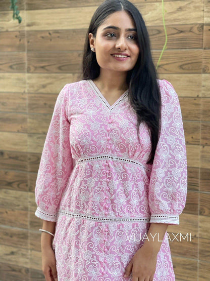 CHICKEN COTTON DRESS - Vijay Laxmi