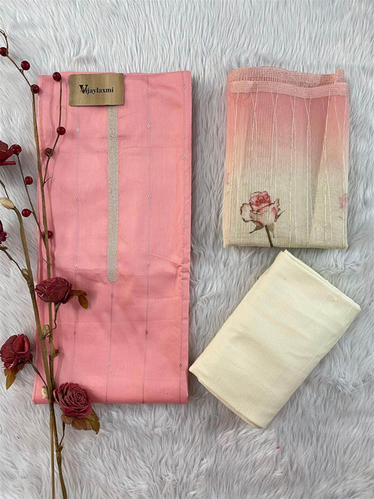 COTTON UNSTITCEHD SUIT - Vijay Laxmi
