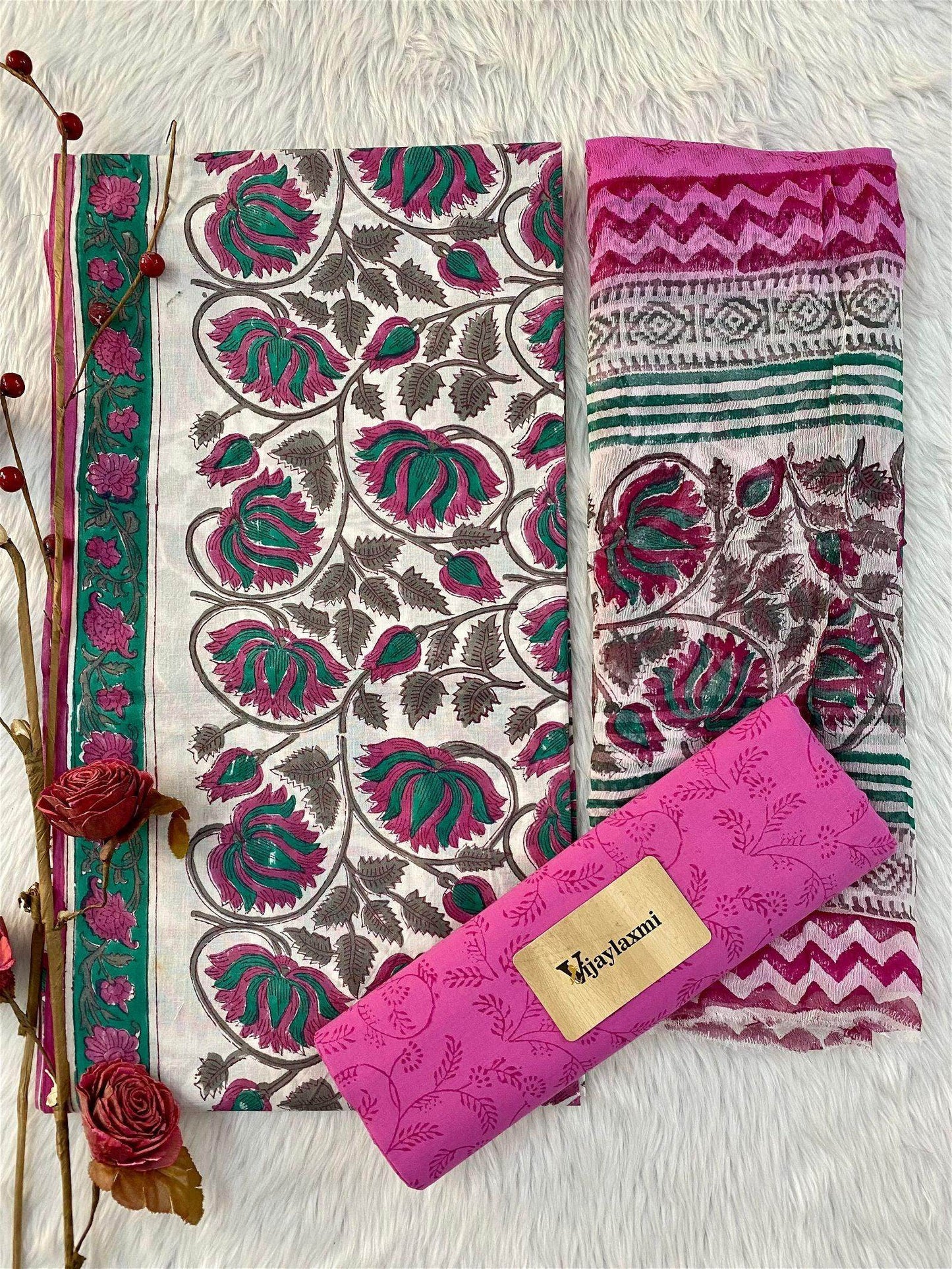 COTTON UNSTITCEHD SUIT - Vijay Laxmi