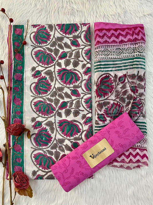 COTTON UNSTITCEHD SUIT - Vijay Laxmi