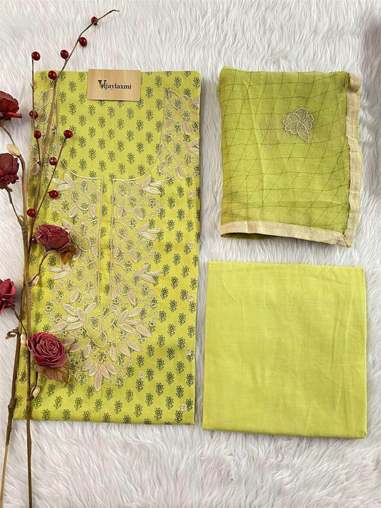 COTTON UNSTITCHED SUIT - Vijay Laxmi