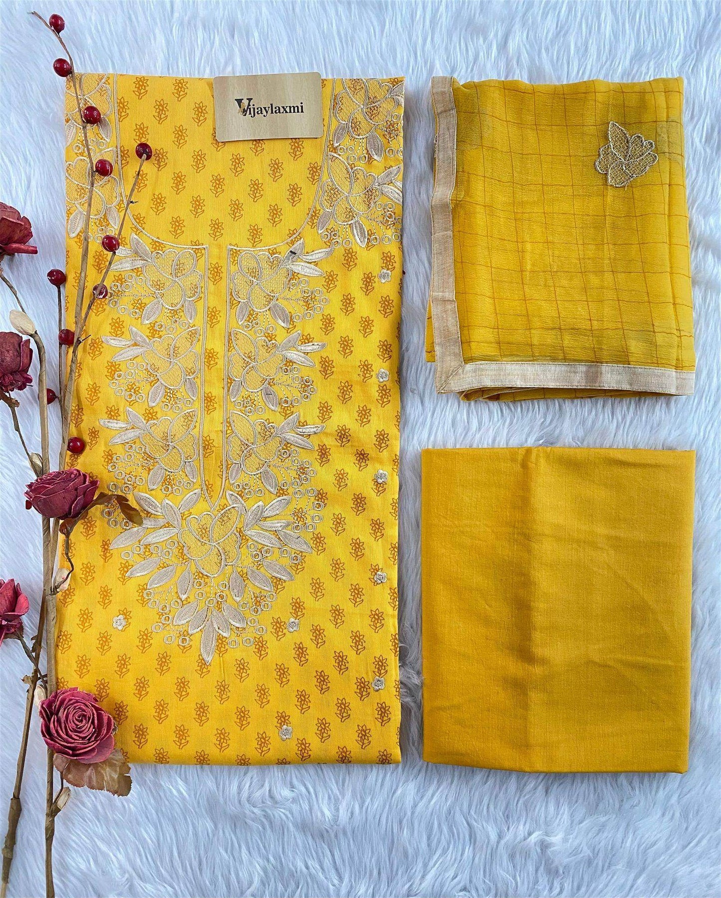 COTTON UNSTITCHED SUIT - Vijay Laxmi