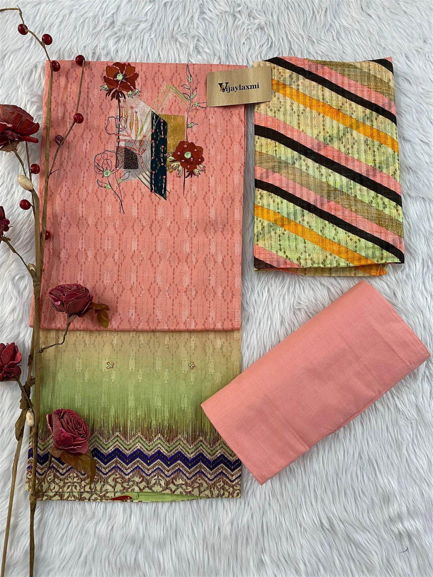 COTTON UNSTITCHED SUIT - Vijay Laxmi