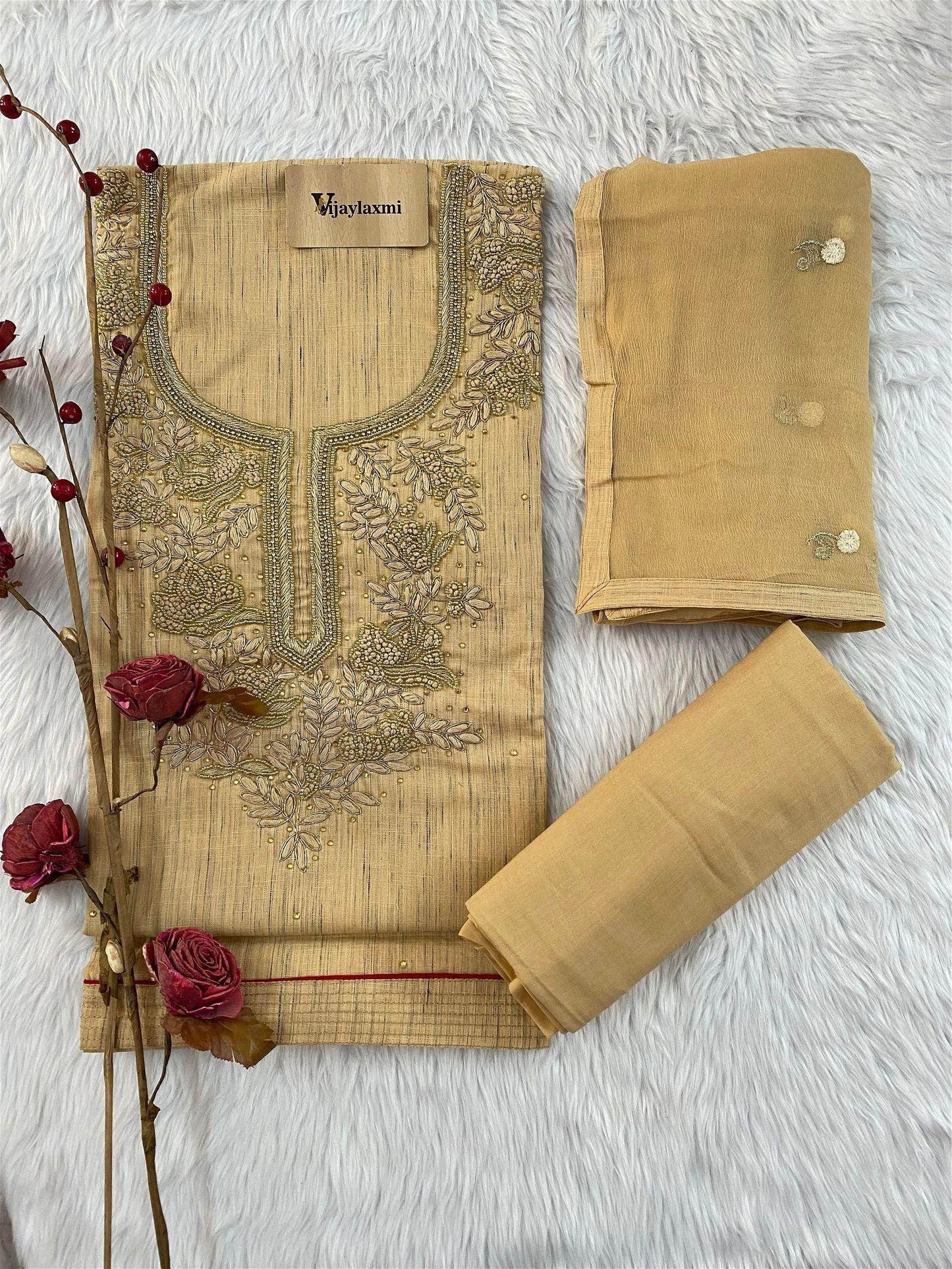 COTTON UNSTITCHED SUIT - Vijay Laxmi