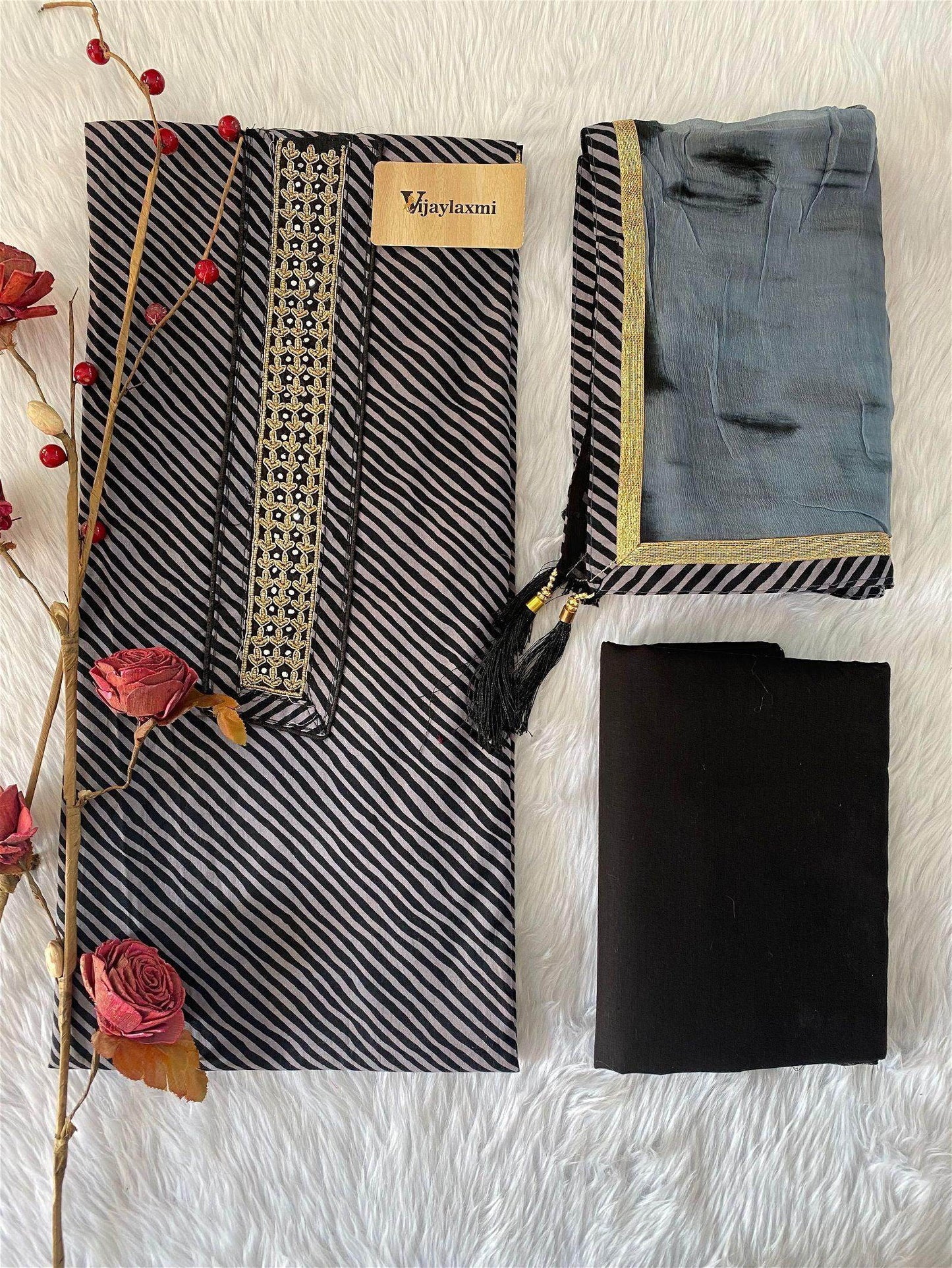 COTTON UNSTITCHED SUIT - Vijay Laxmi