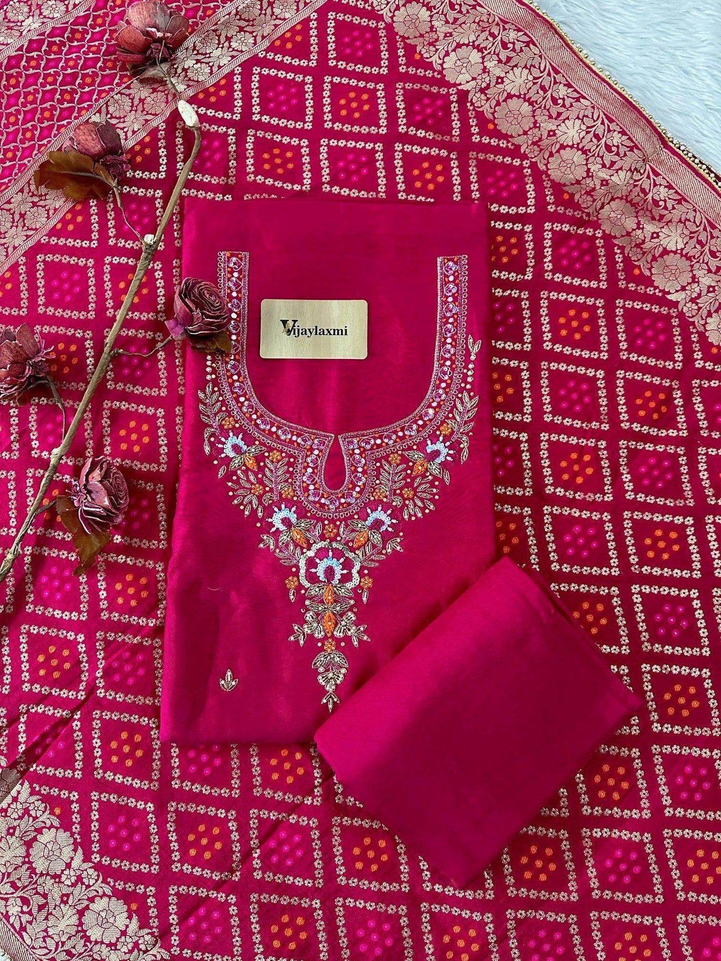 CREPE UNSTITCHED SUIT - Vijay Laxmi