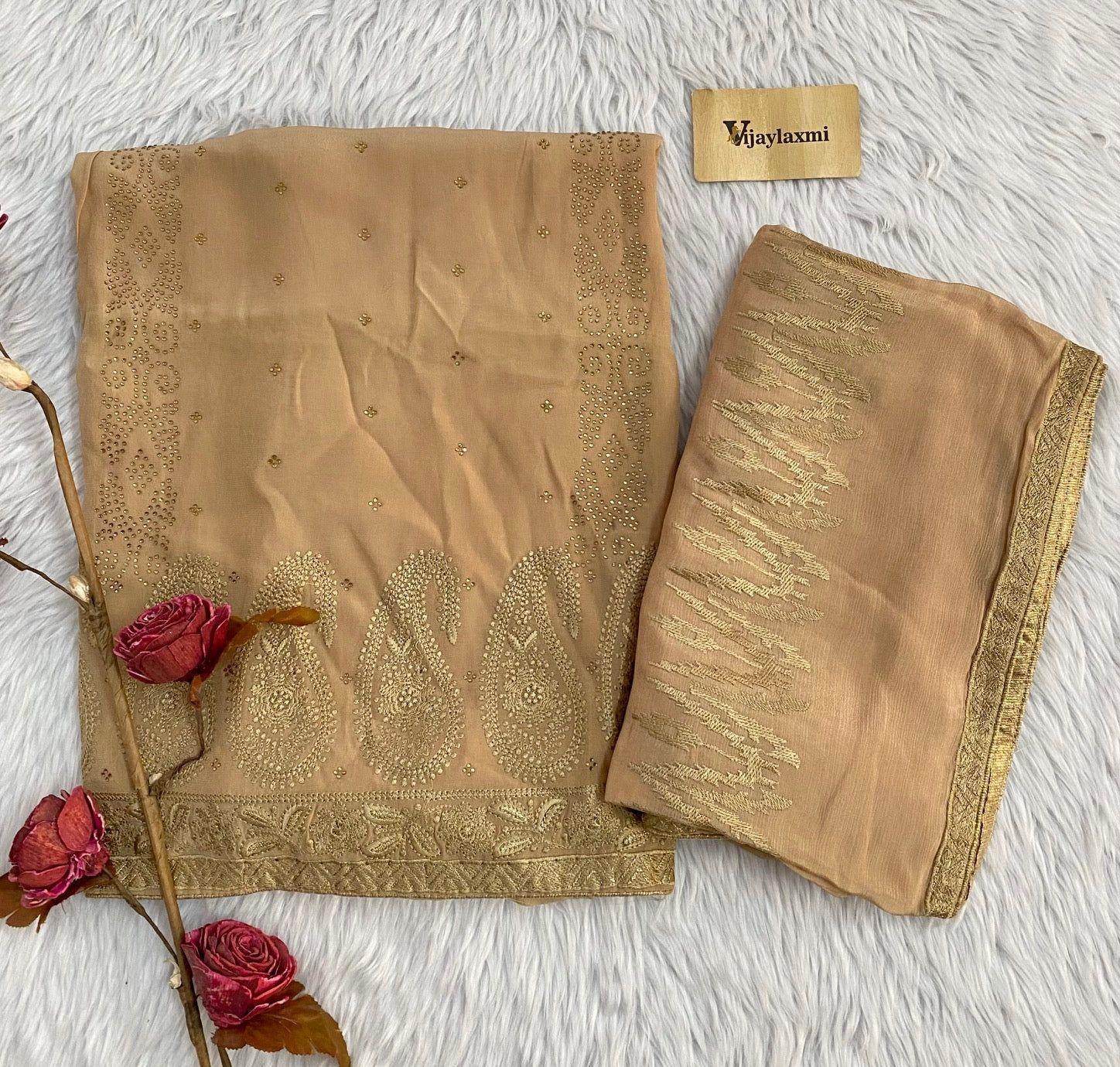 CREPE UNSTITCHED SUIT - Vijay Laxmi