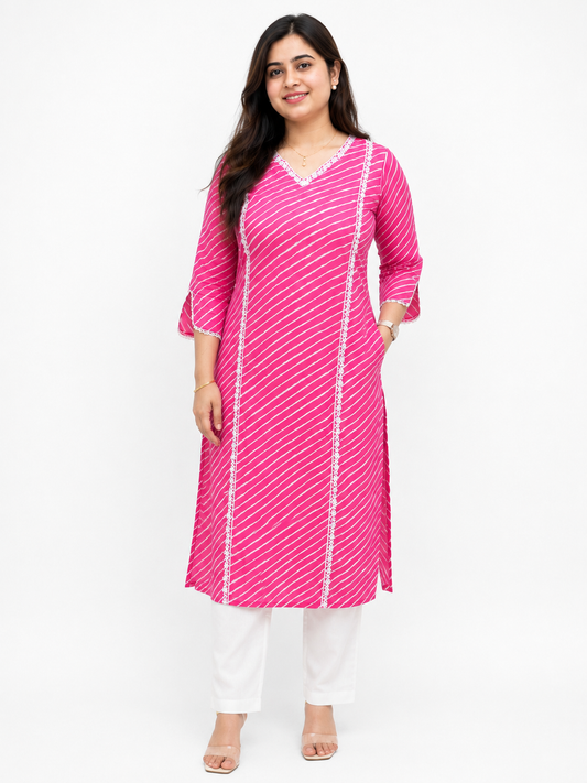 Gulmohar Cotton kurti for women pink