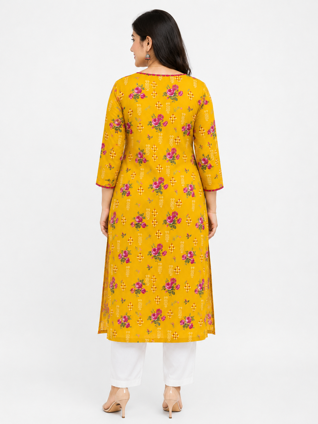 Gulmohar Cotton kurti for women yellow