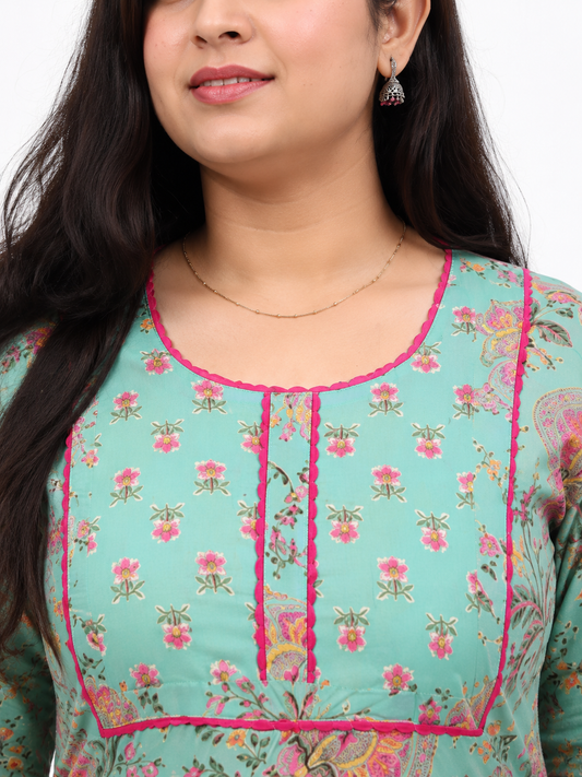 Gulmohar Cotton kurti for women floral