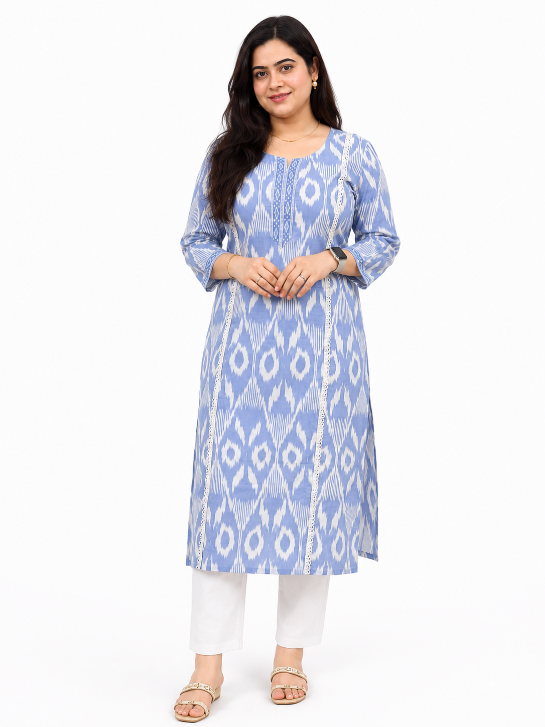Gulmohar Cotton kurti for women blue