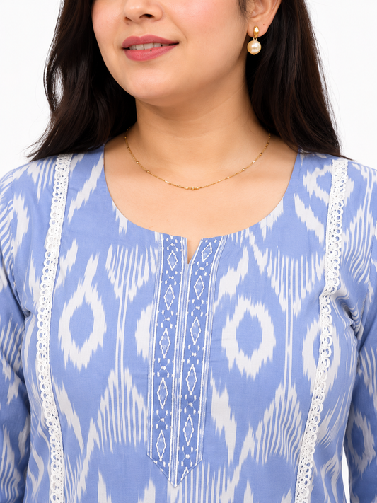 Gulmohar Cotton kurti for women blue