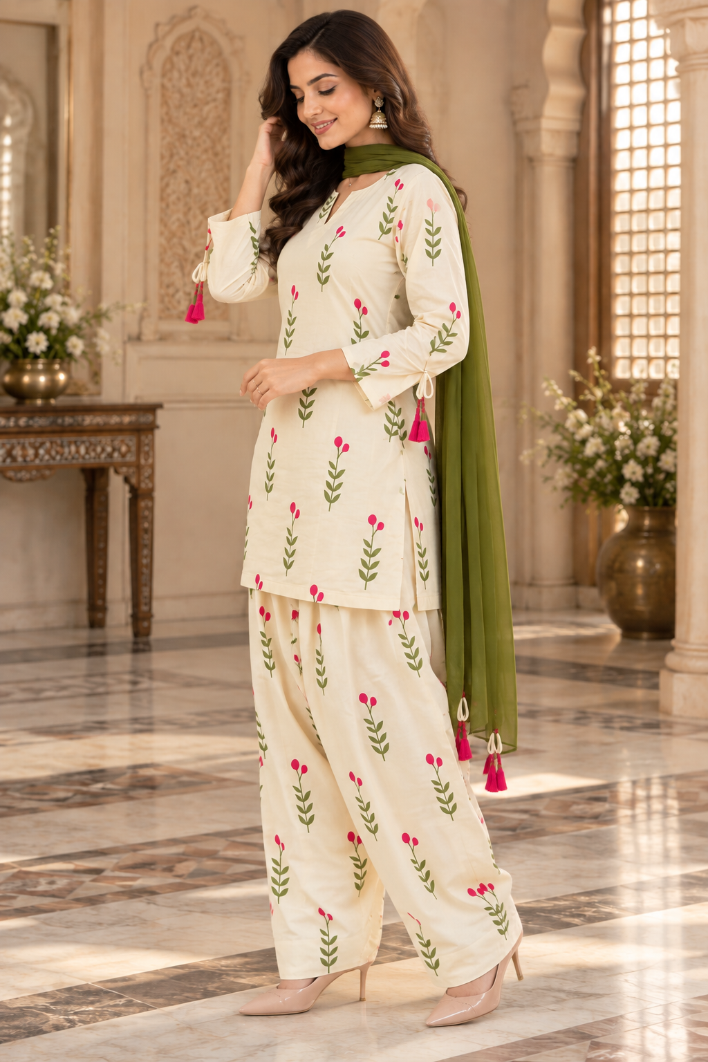 NAZAKAT Cotton printed Farshi Salwar Suit