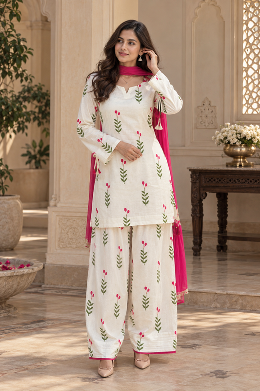 NAZAKAT Cotton printed Farshi Salwar Suit