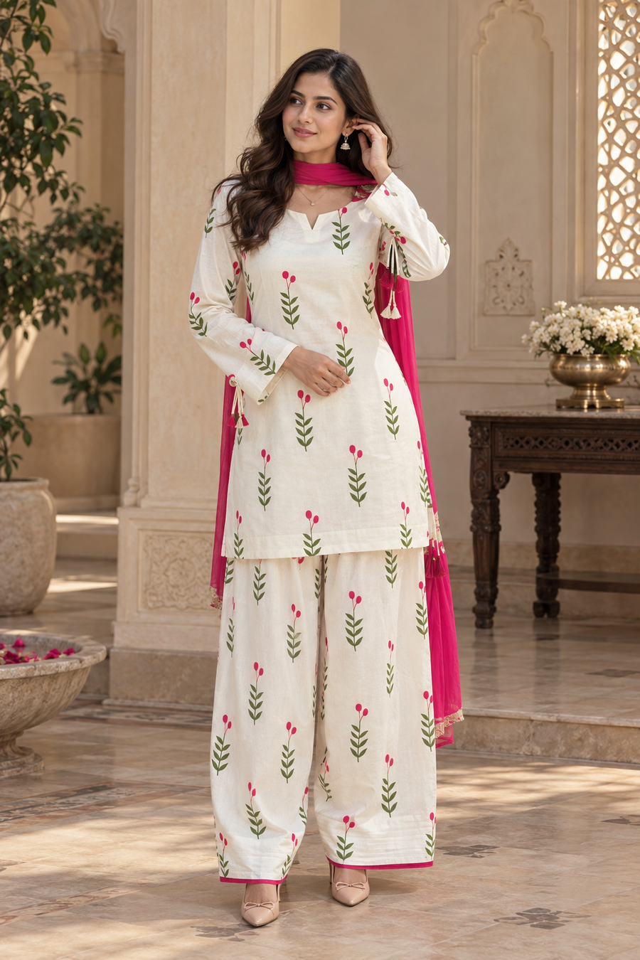 NAZAKAT Cotton printed Farshi Salwar Suit