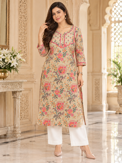 Gulmohar Cotton kurti for women floral