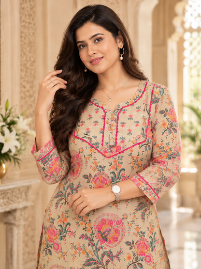 Gulmohar Cotton kurti for women floral