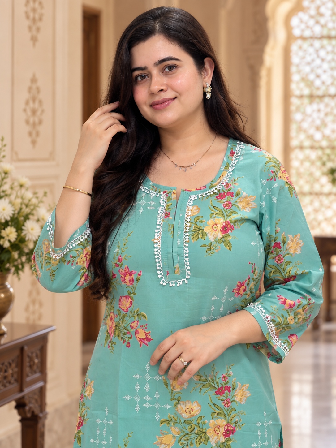 Gulmohar Cotton kurti for women floral