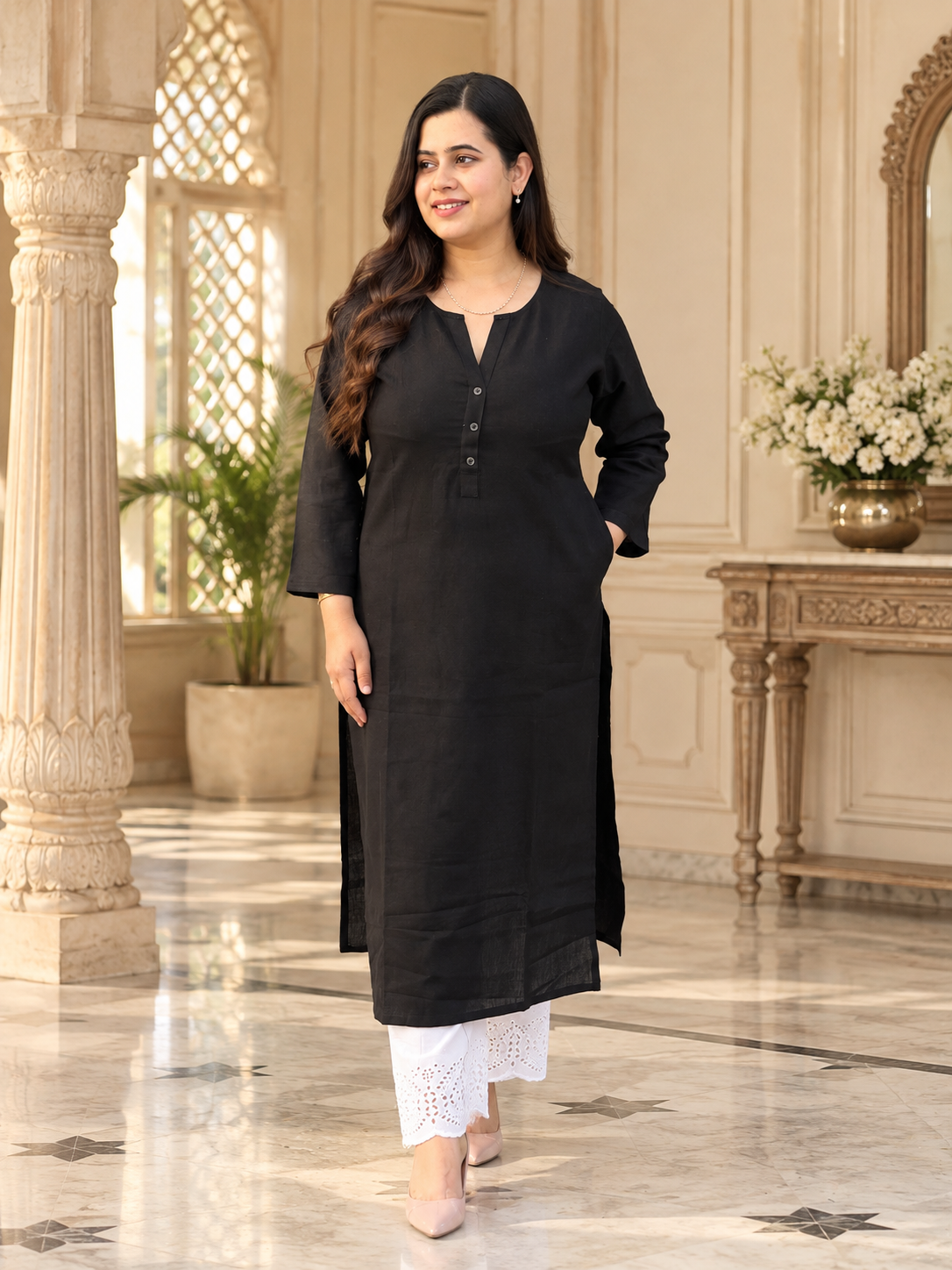 Airy Linen Long Kurta