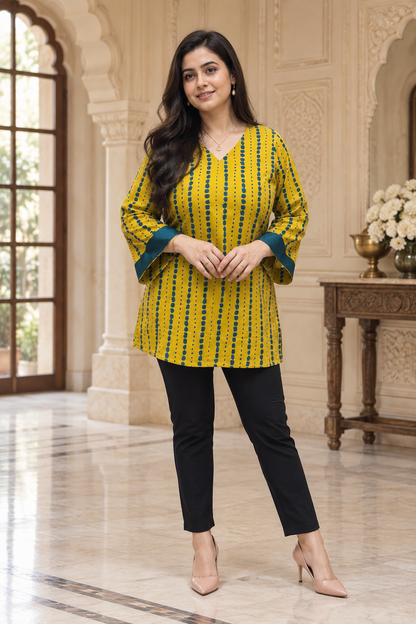Jasmine short kurti yellow