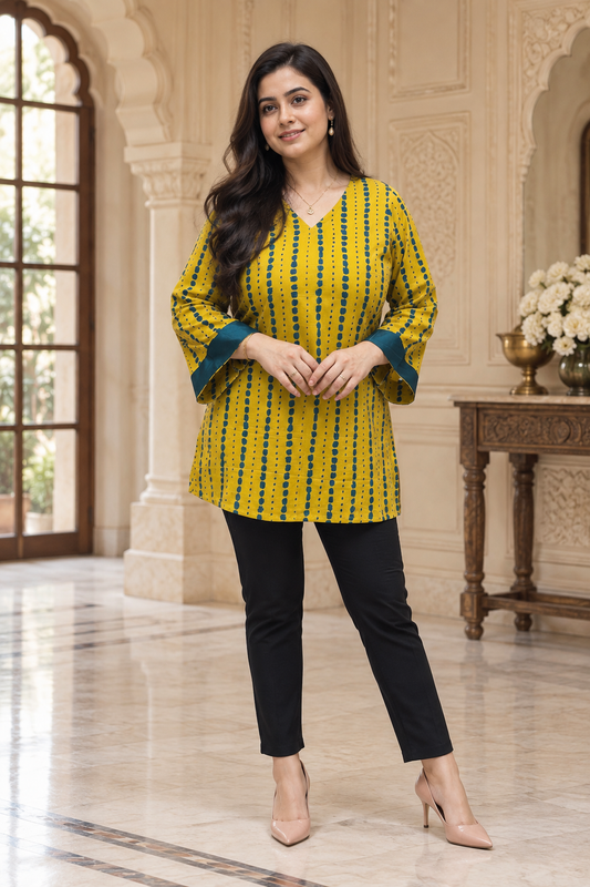 Jasmine short kurti yellow