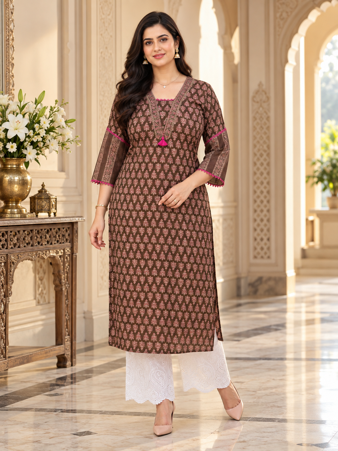 Airy Cotton Dabu kurti for women