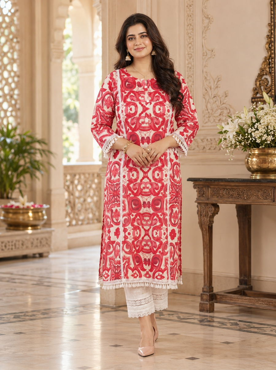 Airy Cotton kurti for women pink