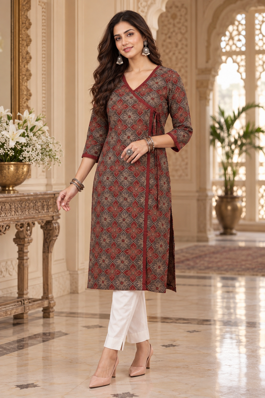 Airy Cotton kurti for women ajrakh
