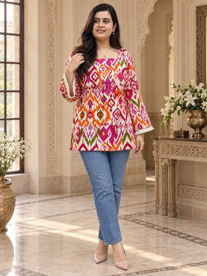 Jasmine short kurti ikkat