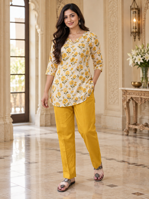Breathable Yellow Cotton Pants