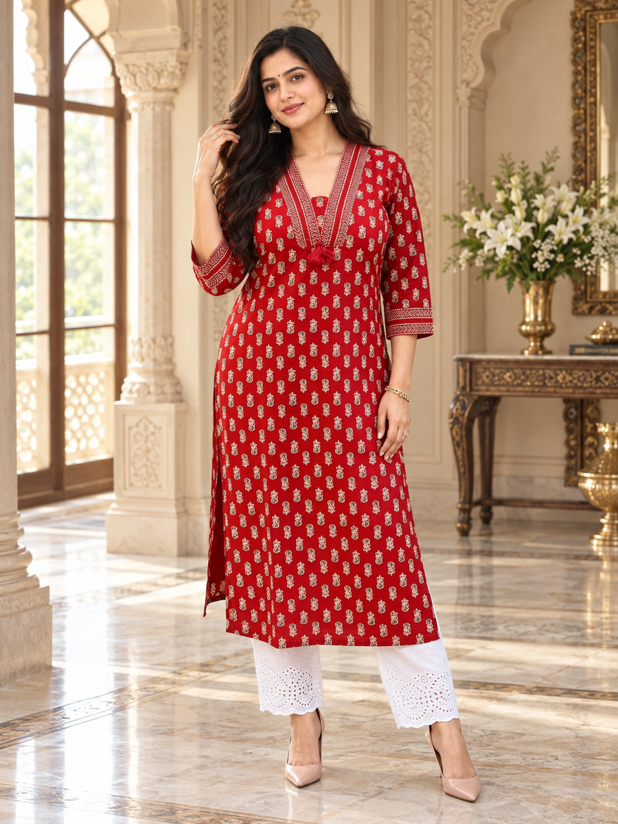 Airy Cotton Kurti Bagru