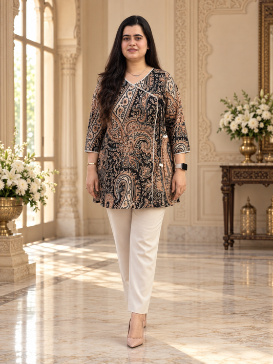 Short Cotton tunics for women Black