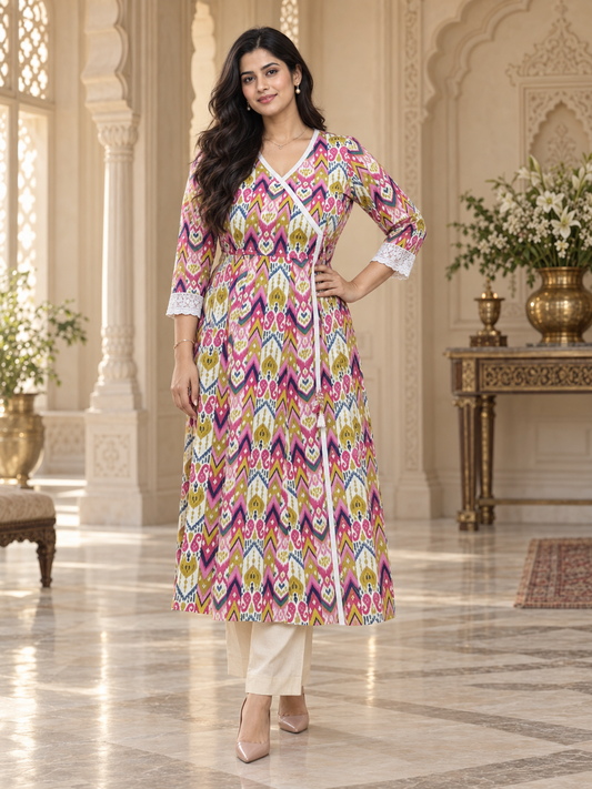 Angrakha Cotton Long Kurti