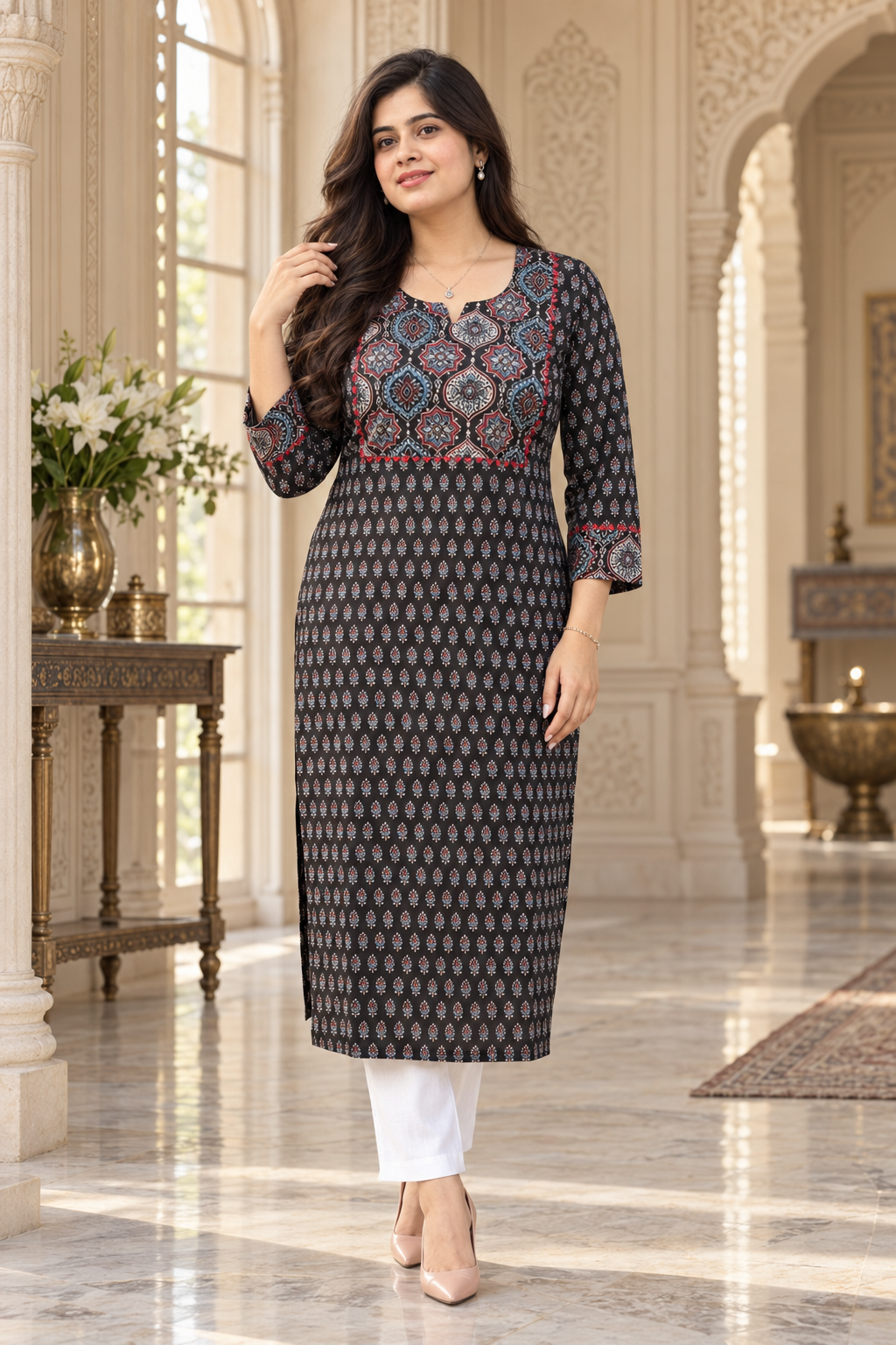 Everyday Cotton kurti - Breathable & Stylish Ajrakh