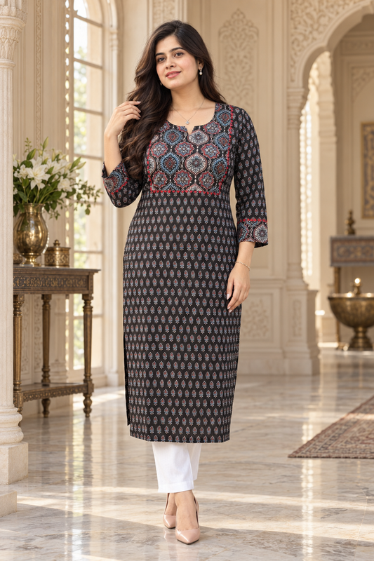 Everyday Cotton kurti - Breathable & Stylish Ajrakh