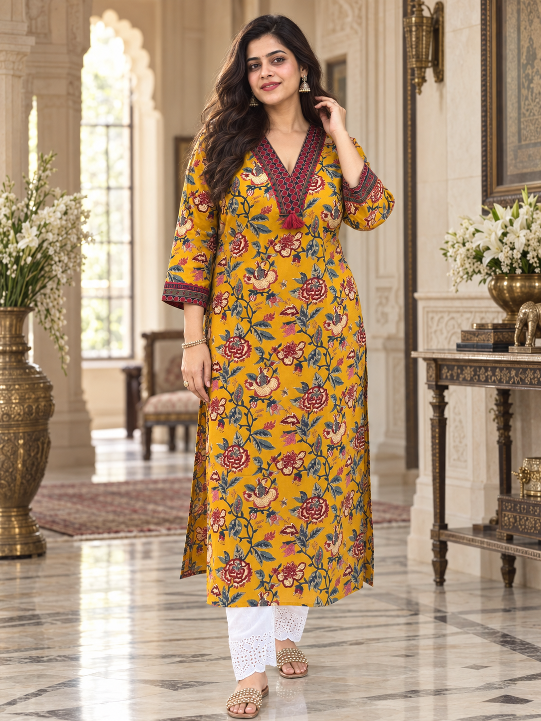 Airy Cotton kalamkari kurti for women
