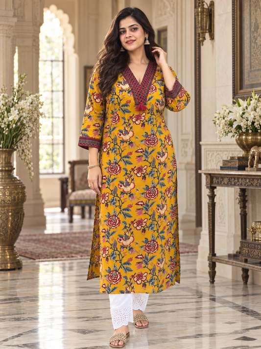 Airy Cotton kalamkari kurti for women