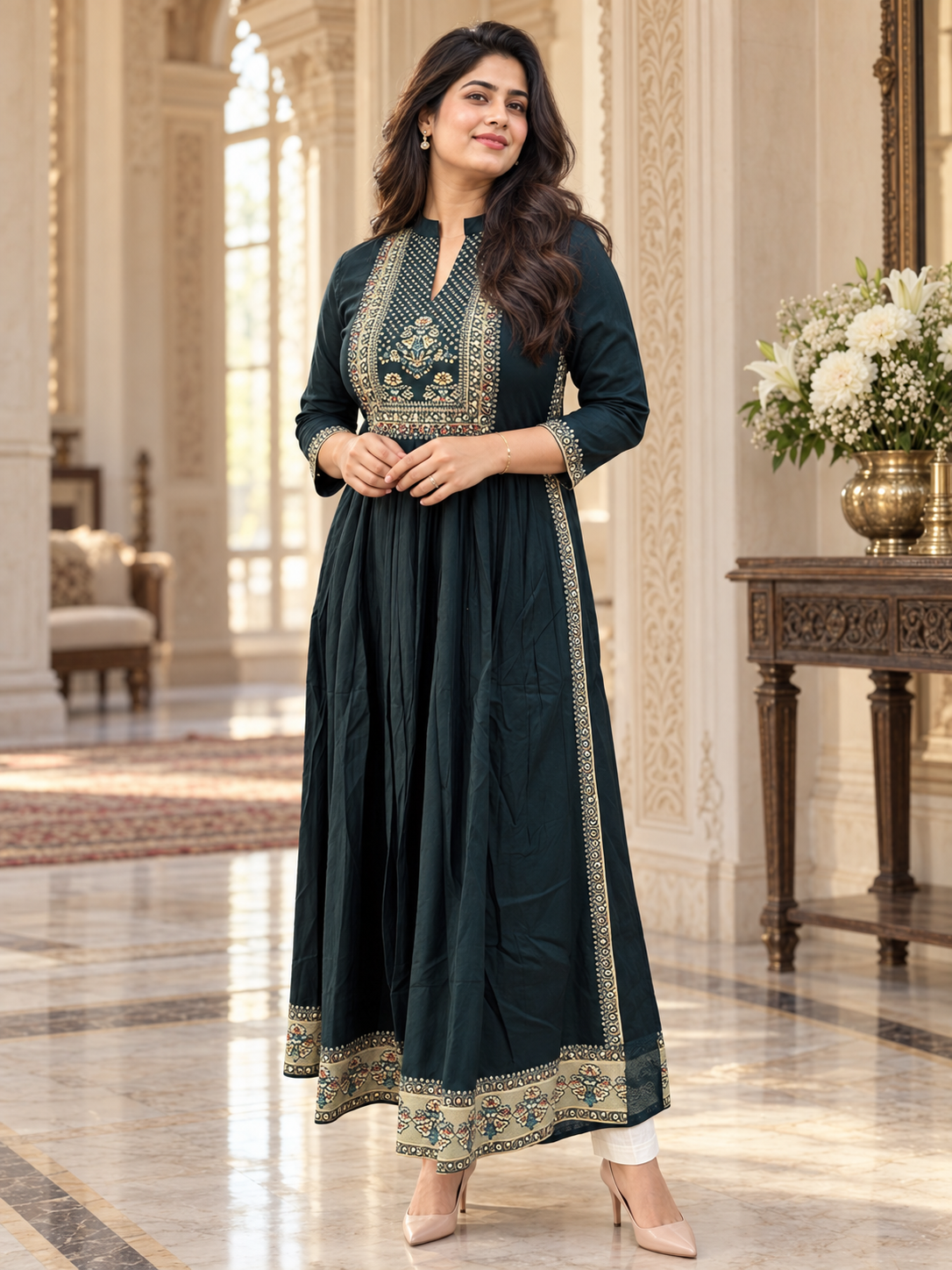 A-Line kurti  greyish
