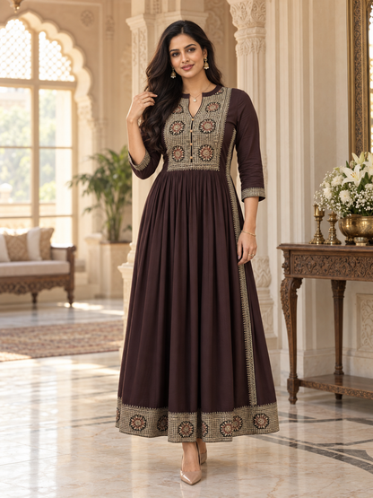 Naira cut Kurti D5 Brown