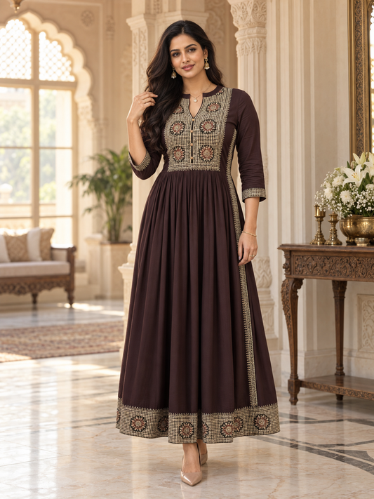 Naira cut Kurti D5 Brown