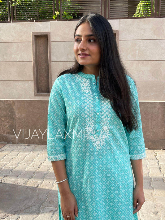 Cotton Kurta Pant Set FRZ3301 - Vijay Laxmi