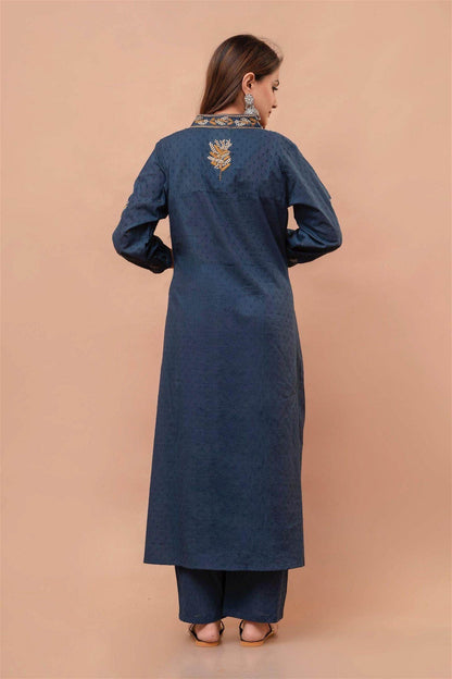 Cotton Suit Bluish Grey - Vijay Laxmi